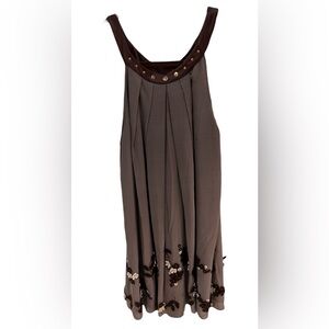 Eva Franco 100% Silk Dress with Embroidered Floral Detail NWOT Size 2